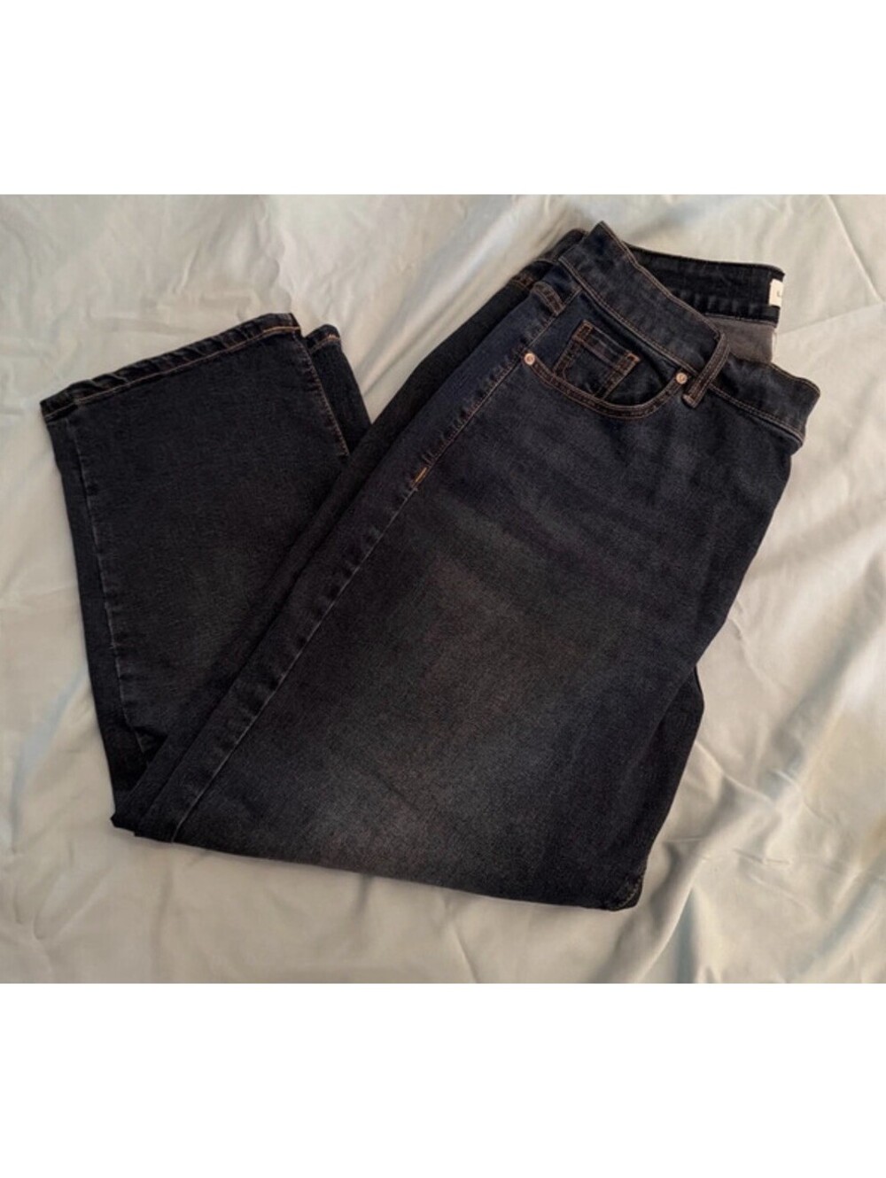 Lane Bryant 12 Blue Jeans Capris Signature Boyfriend Fit Mid-Rise Flex